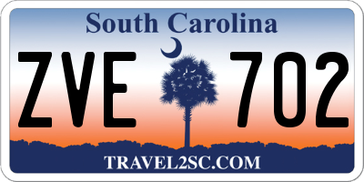 SC license plate ZVE702