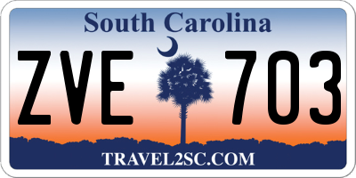 SC license plate ZVE703