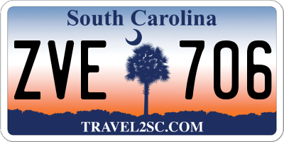 SC license plate ZVE706