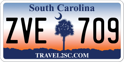 SC license plate ZVE709