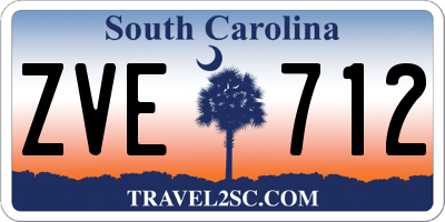 SC license plate ZVE712