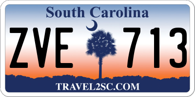 SC license plate ZVE713