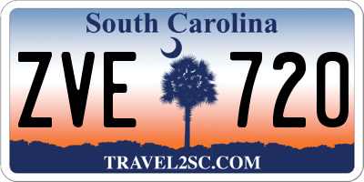 SC license plate ZVE720