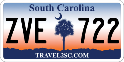 SC license plate ZVE722