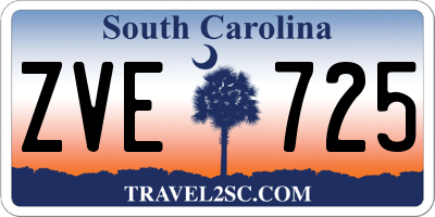 SC license plate ZVE725