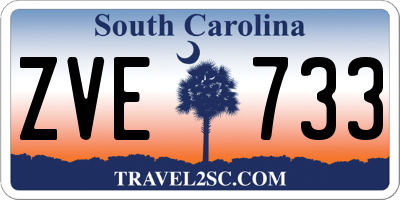 SC license plate ZVE733