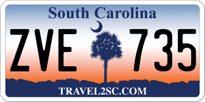 SC license plate ZVE735