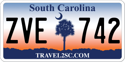 SC license plate ZVE742