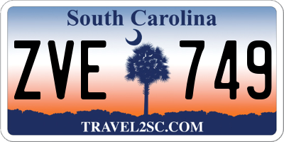 SC license plate ZVE749