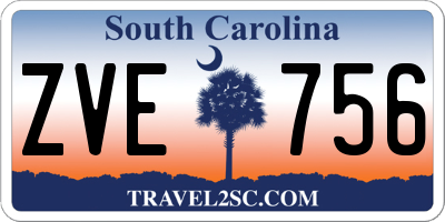 SC license plate ZVE756
