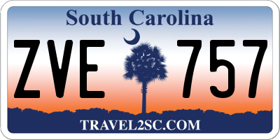 SC license plate ZVE757
