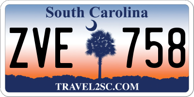 SC license plate ZVE758