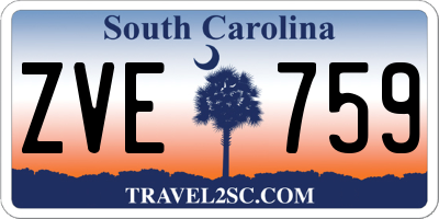 SC license plate ZVE759