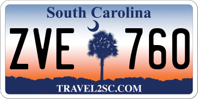 SC license plate ZVE760