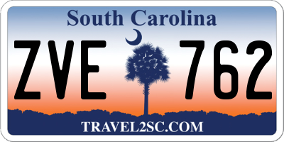 SC license plate ZVE762
