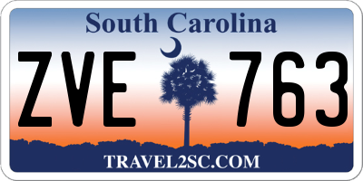 SC license plate ZVE763