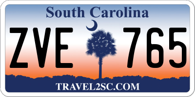 SC license plate ZVE765