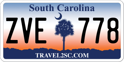 SC license plate ZVE778