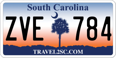 SC license plate ZVE784
