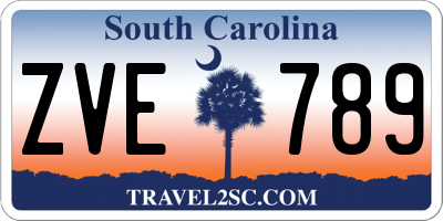 SC license plate ZVE789