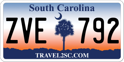 SC license plate ZVE792