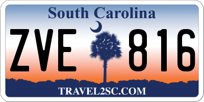 SC license plate ZVE816