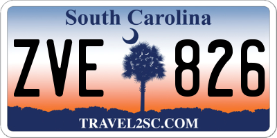 SC license plate ZVE826
