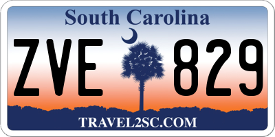 SC license plate ZVE829
