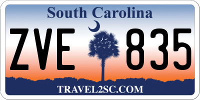 SC license plate ZVE835