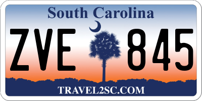 SC license plate ZVE845
