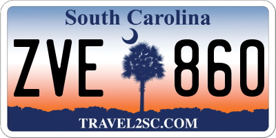 SC license plate ZVE860