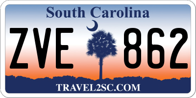 SC license plate ZVE862