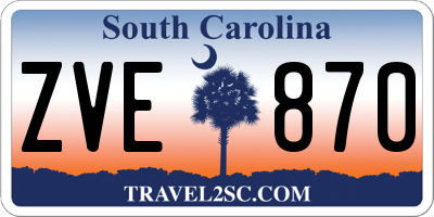 SC license plate ZVE870