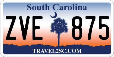 SC license plate ZVE875