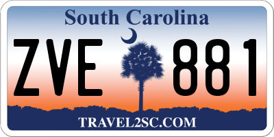 SC license plate ZVE881