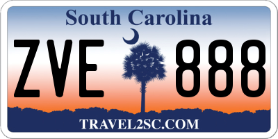 SC license plate ZVE888