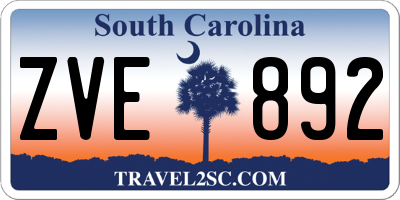SC license plate ZVE892