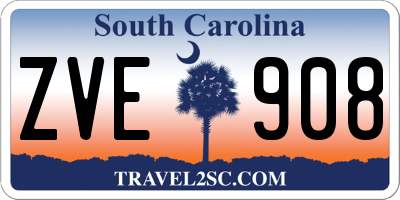SC license plate ZVE908