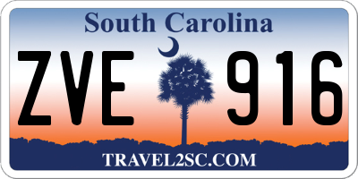 SC license plate ZVE916