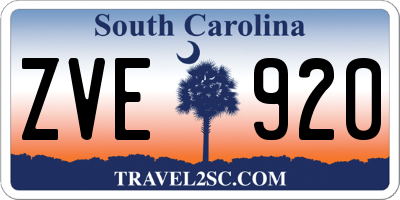 SC license plate ZVE920