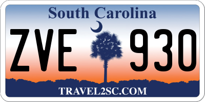 SC license plate ZVE930