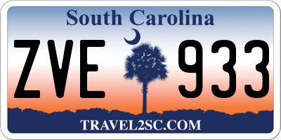 SC license plate ZVE933