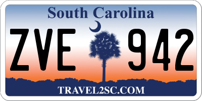 SC license plate ZVE942