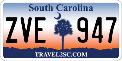 SC license plate ZVE947