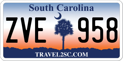SC license plate ZVE958