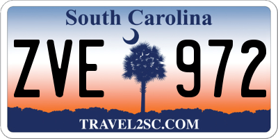 SC license plate ZVE972