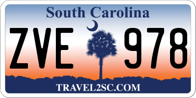 SC license plate ZVE978