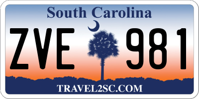 SC license plate ZVE981