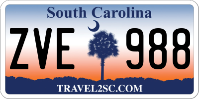 SC license plate ZVE988