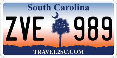 SC license plate ZVE989